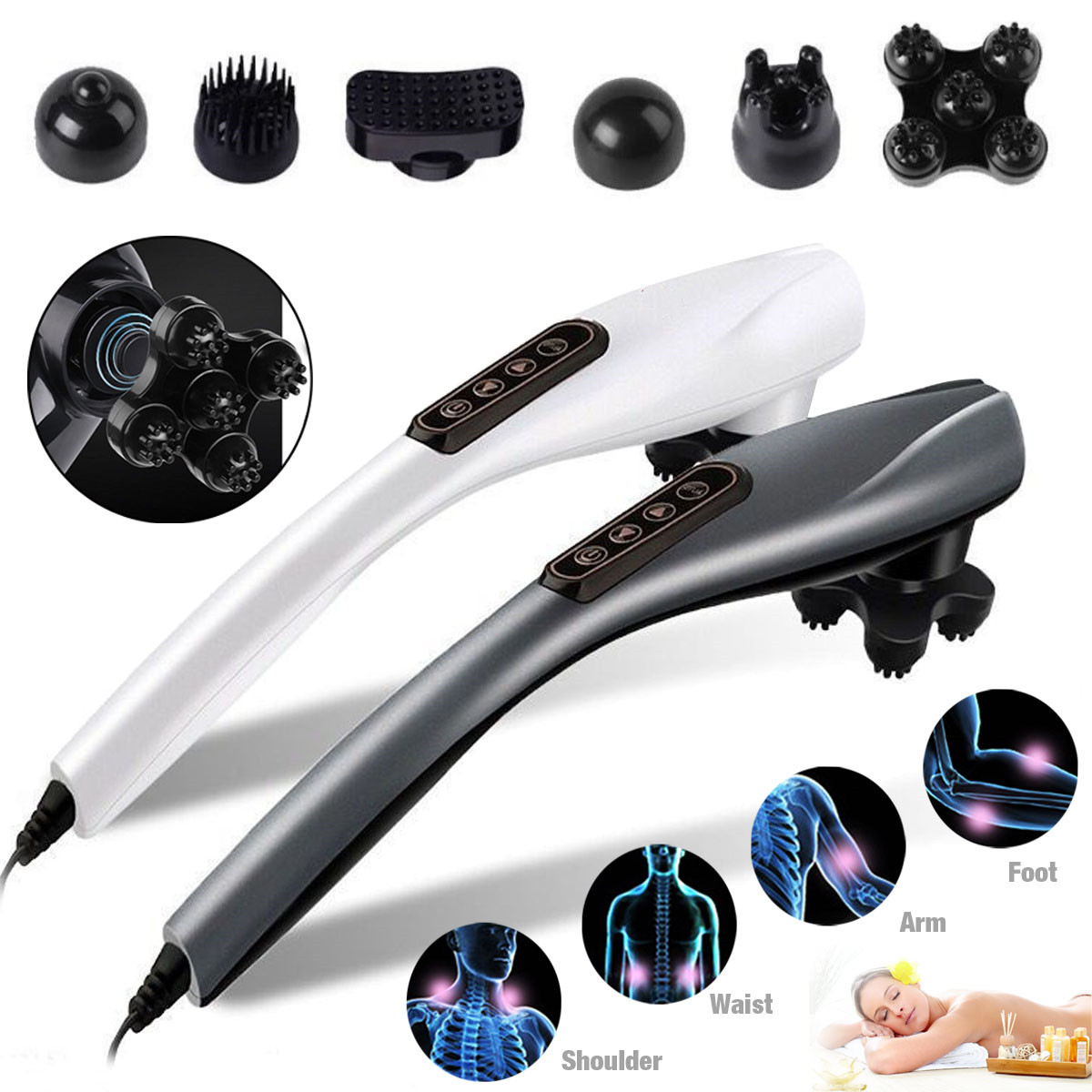 

Handheld Electric Body Kneading Vibrating Massager Therapy