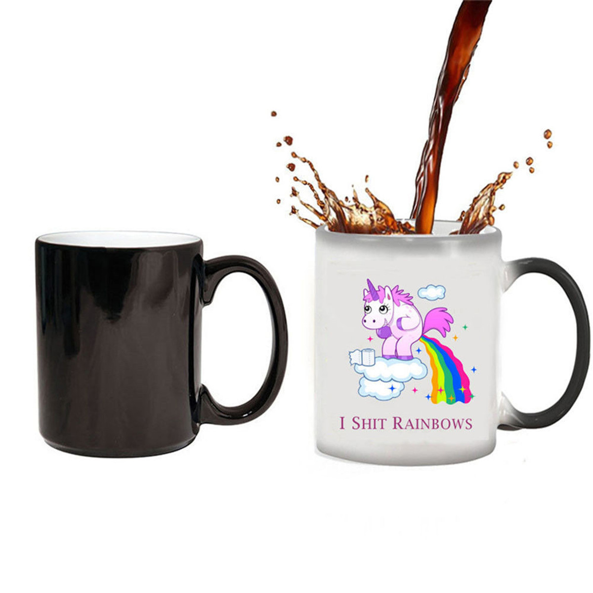 

Multi цвет Unicorn Heat Изменение температуры Кружка Керамический Кофе Чай Кубок Подарок