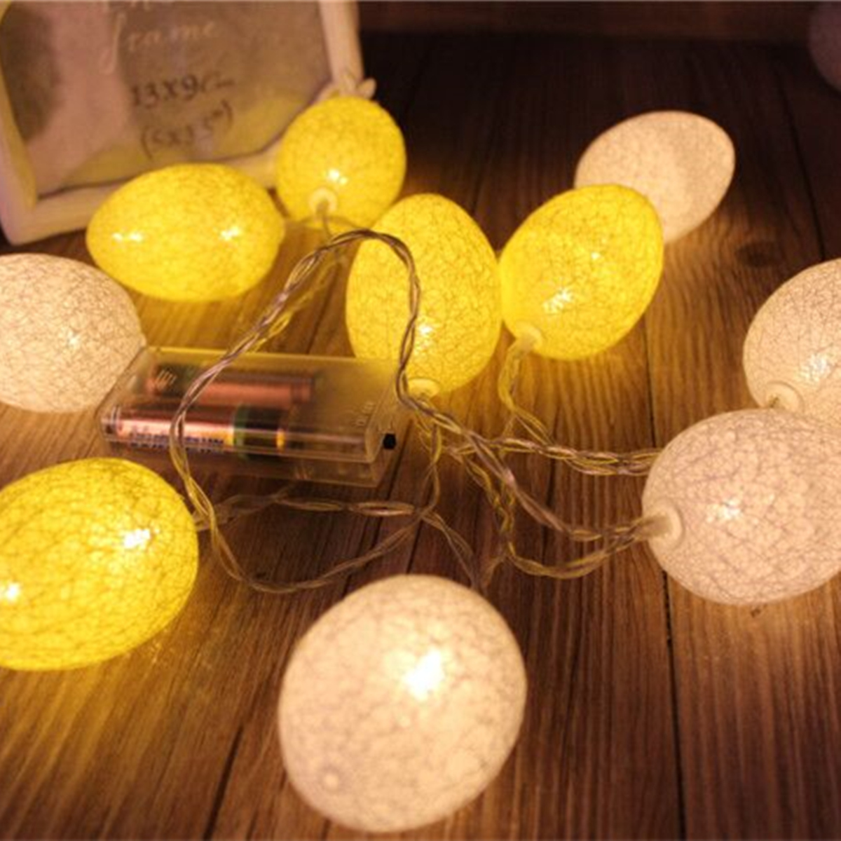 

1.8M 10PCS Battery Powered Easter Egg Home Party Decor Warm White LED String Light Holiday Hunting Ornament