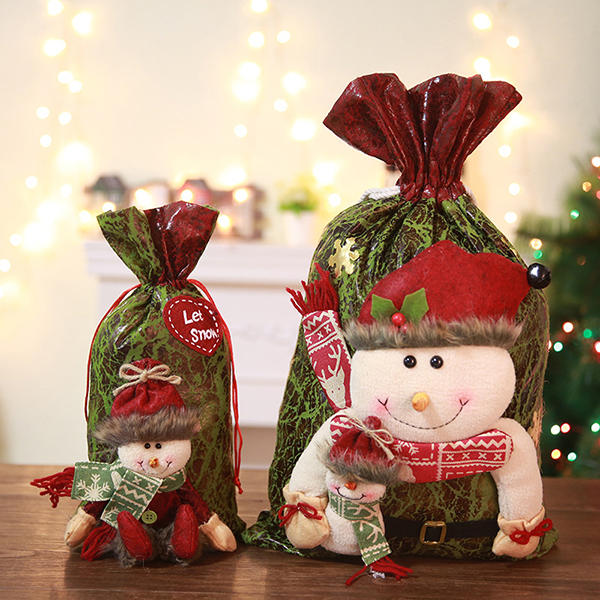 

Christmas Snowman Elk Christmas Eve Gift Bag Candy Gift Bag Bucket Bag