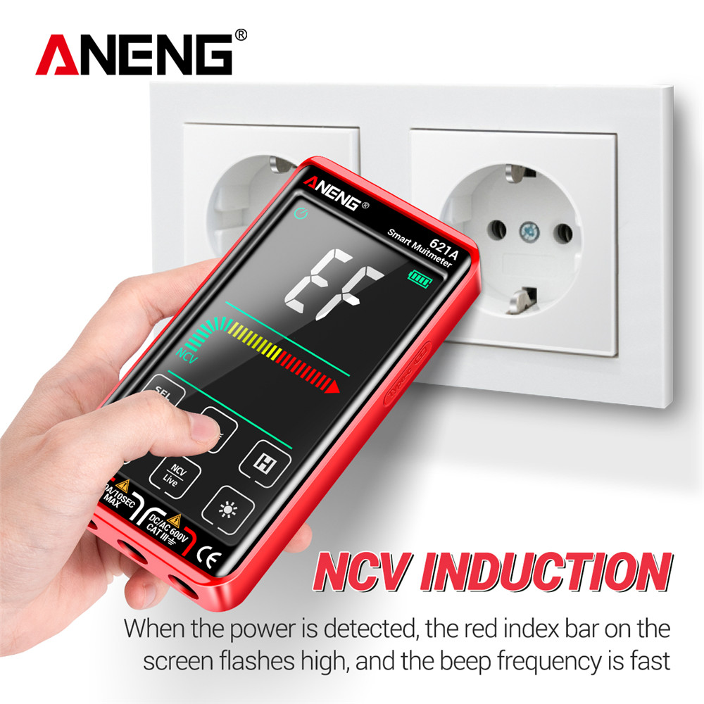 Find ANENG 621A 9999 Counts Auto Range Full screen Touch Smart Digital Multimeter Rechargeable DC/AC Voltage Current Tester Meter for Sale on Gipsybee.com with cryptocurrencies