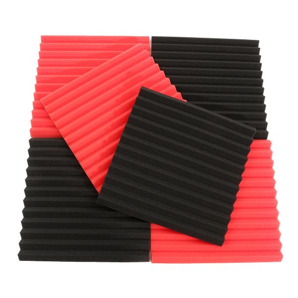 

6шт 30x30x2,5 см акустическая звукоизоляция шумопоглощающие пены плитки черный и красный