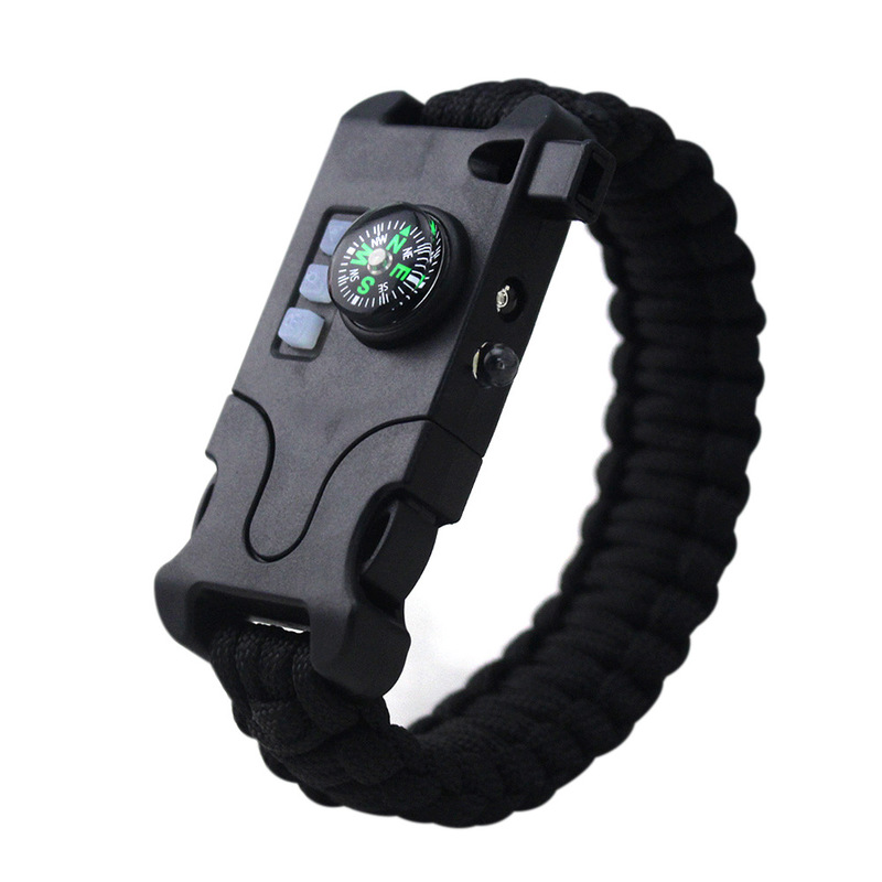 

IPRee® 8 In 1 Outdoor SOS Survival Bracelet LED Light Compass Whistle Multifunction Tool Kits