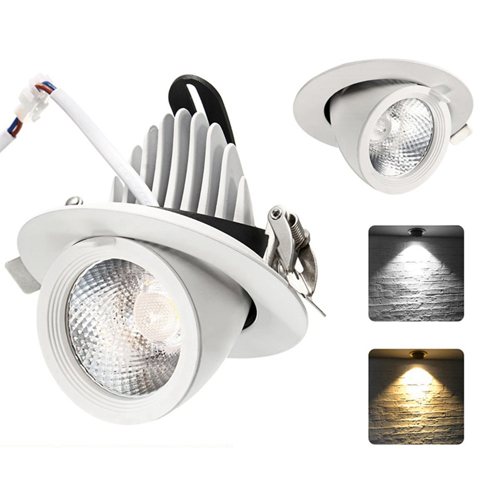 

5W 12W Dimmable LED COB Ceiling Down Lamp Adjustable Spot Light Mount Fixture