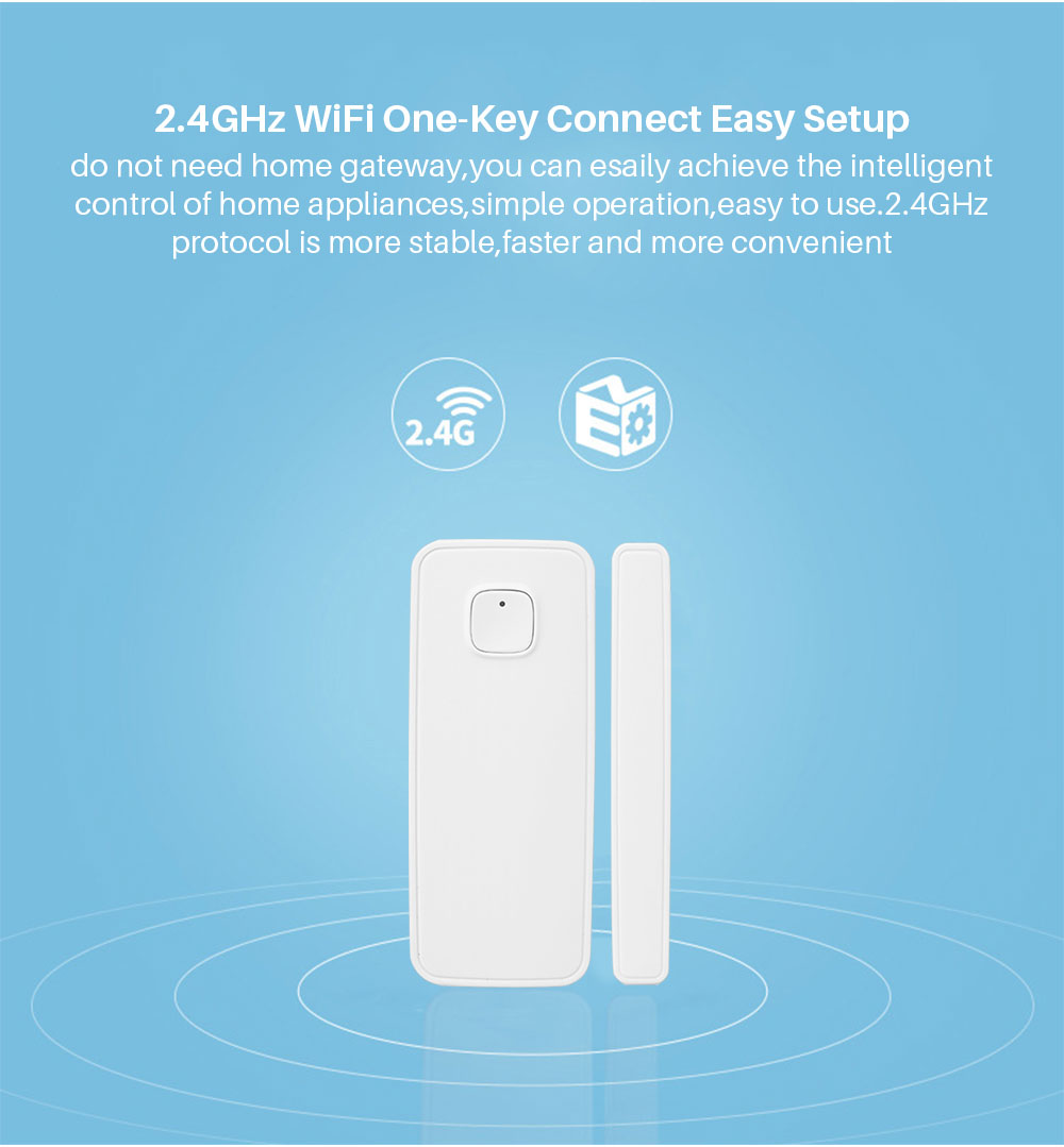Bakeey Independent WIFI Wireless Door & Window Sensor Remote Alarm Compatible with Tuya Smart Life APP Amazon Alexa Echo Google Home IFTTT 5