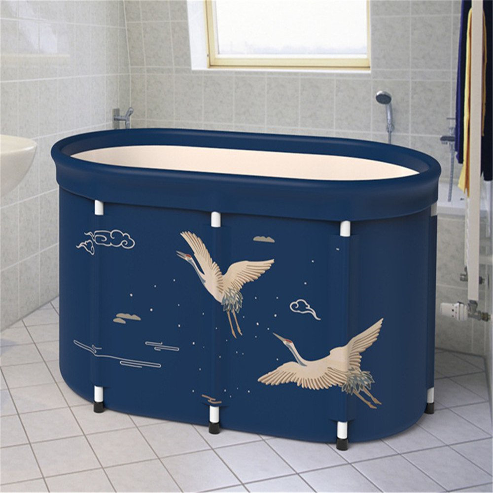 Portable Adult Thickened Folding Bathtub Household Large Bathtub Steaming Room Sauna Bath Barrel With Lid 28