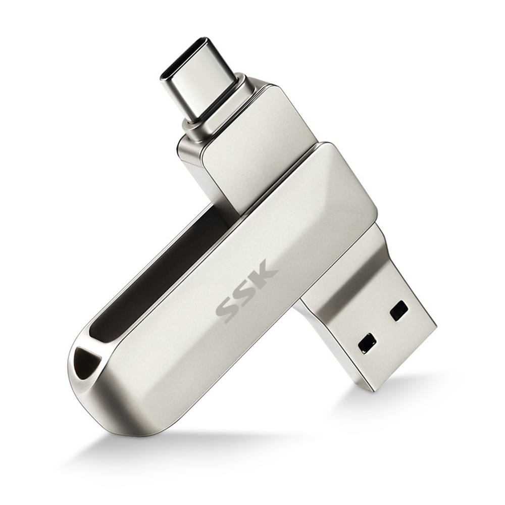Find SSK 2 IN 1 Type C USB 3 0 Flash Drive 360 Rotation Zinc Alloy USB Disk 32G 64G 128G 256G Portable Thumb Drive for Computer Phone SFD050 for Sale on Gipsybee.com with cryptocurrencies