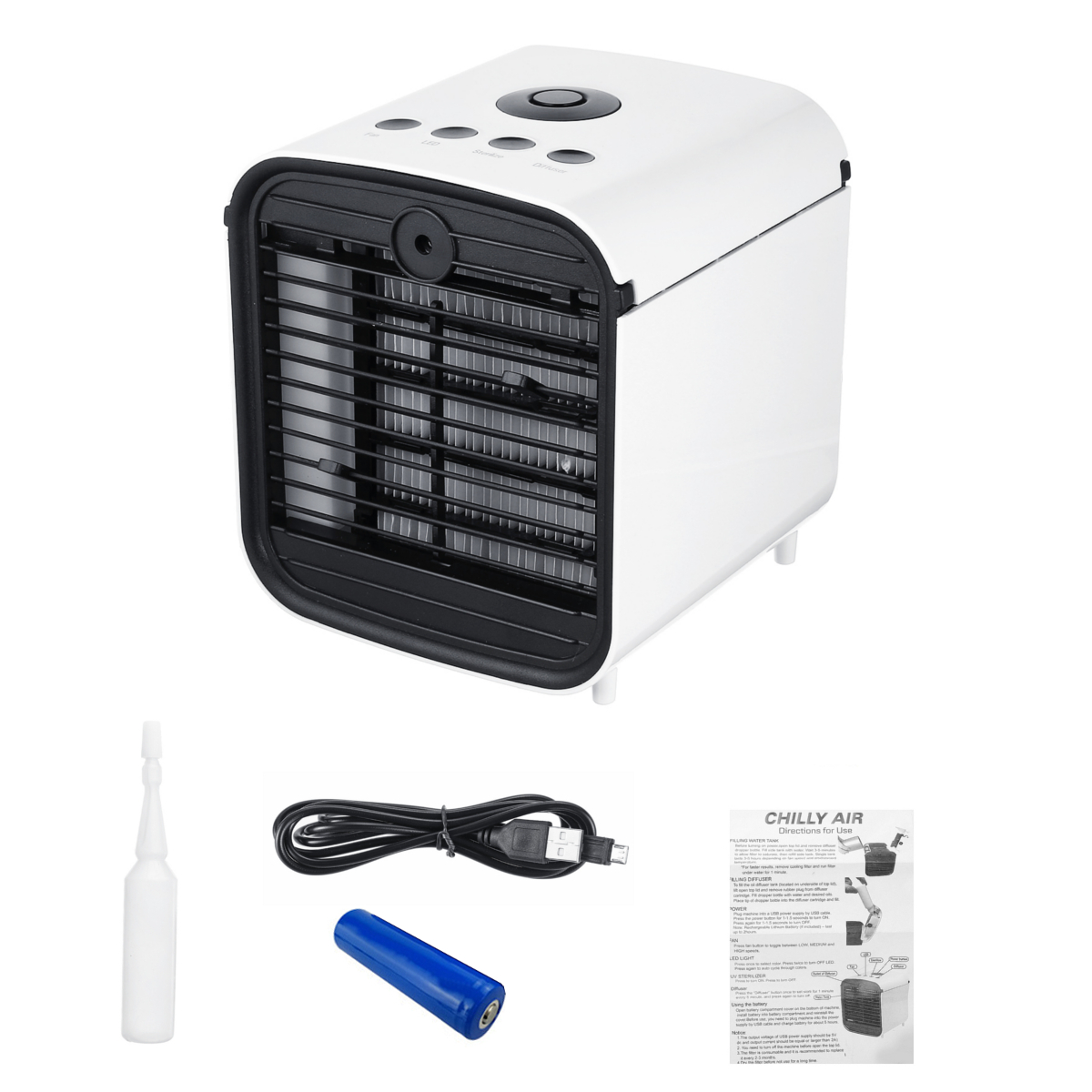 

Lithum Battery Air Conditioner Fan 3 Speed Small Personal USB Air Cooler Indoor&Outdoor Use 2 Hours Mini Air Aromatherap
