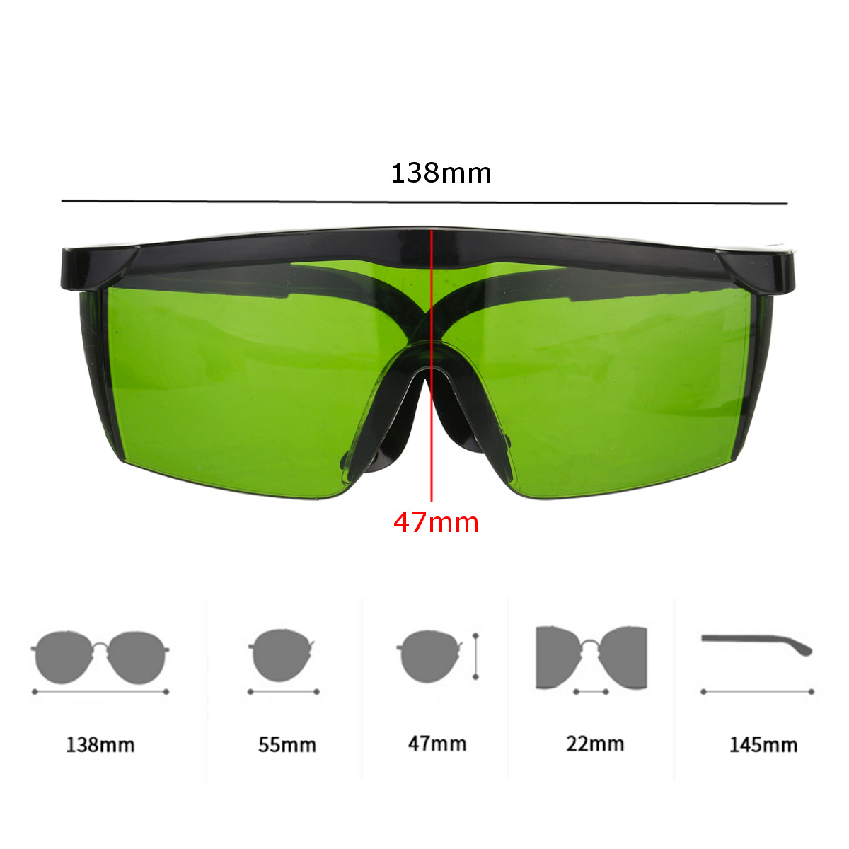 Pro Laser Protection Goggles Protective Safety Glasses IPL OD+4D 190nm-2000nm Laser Goggles 18