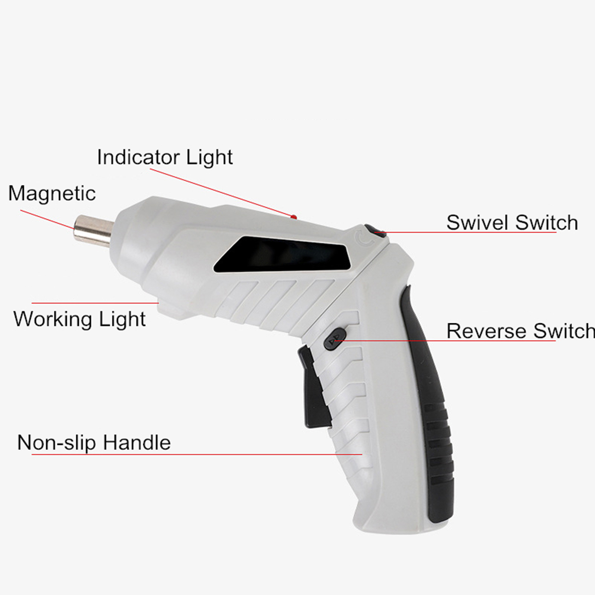 Mini Cordless Electric Screwdriver Set USB Rechargeable Drill Driver With Work Light 70