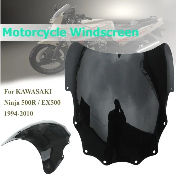 Motorcycle Windscreen Windshield For Kawasaki Ninja EX 500 500R 1994-2010 