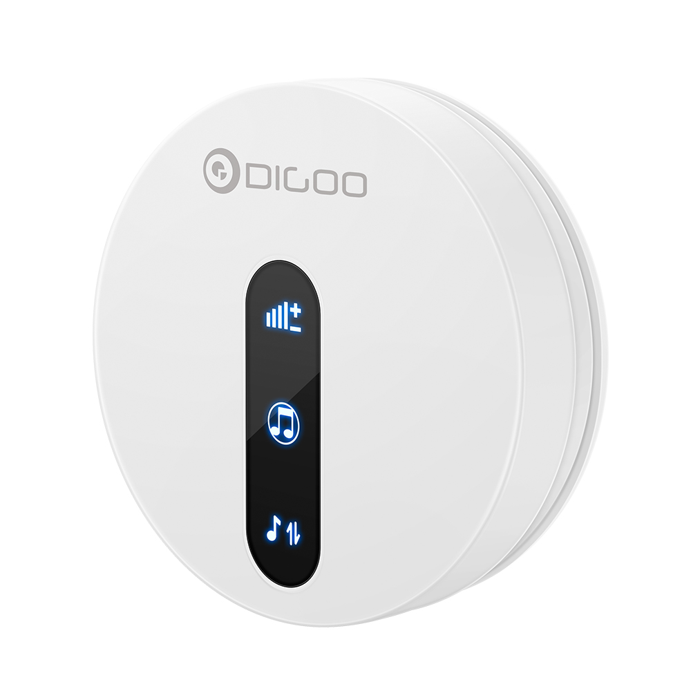 

DIGOO DG-SD10 Transmitter Self-powered Waterproof Doorbell EU/US/UK Plug Unique Sliding Button 58 Melodies 4 Levels Volu