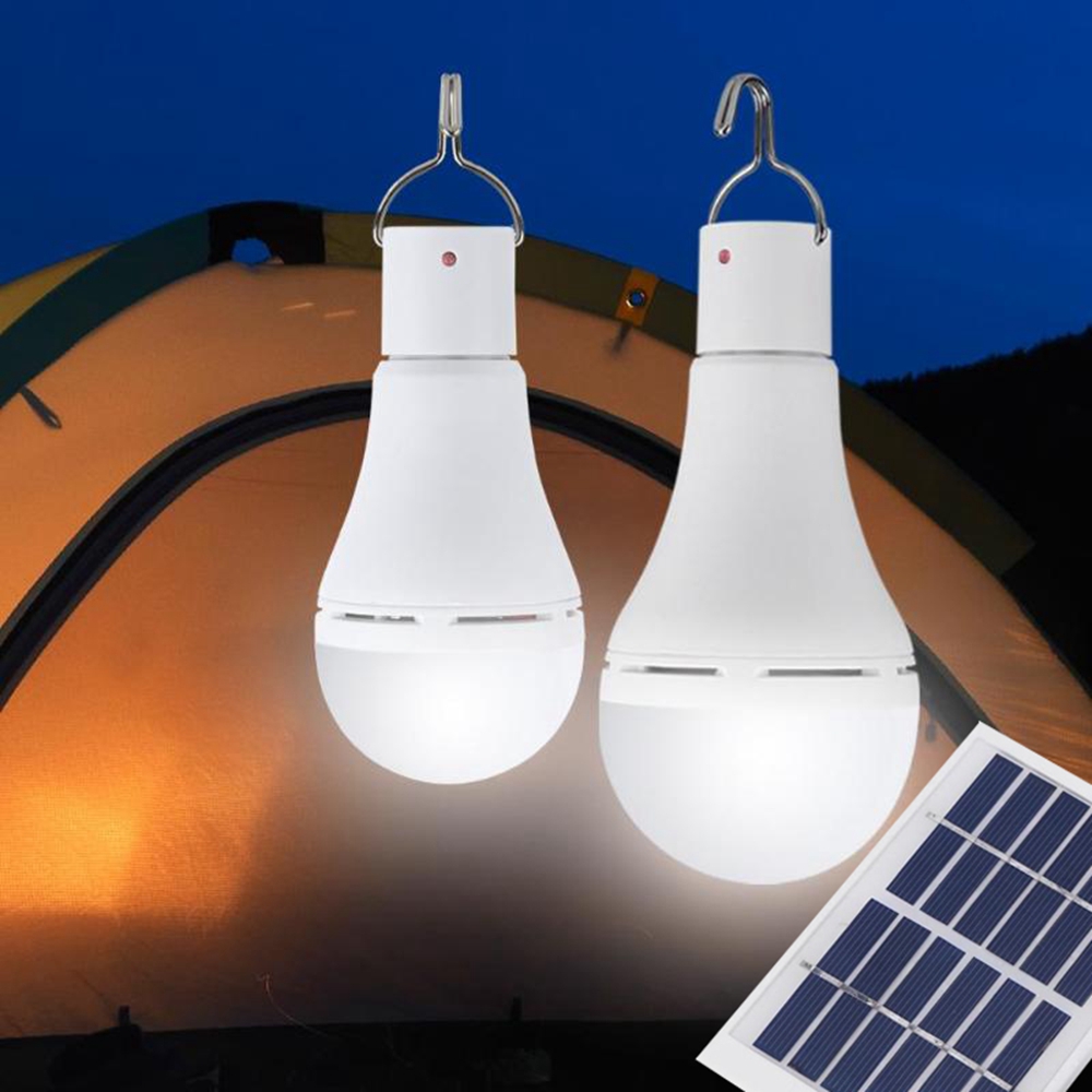 Portable 9W Solar Panel USB Rechargeable Camping Light 25 COB LED Bulb Lamp for Outdoor Emergency
