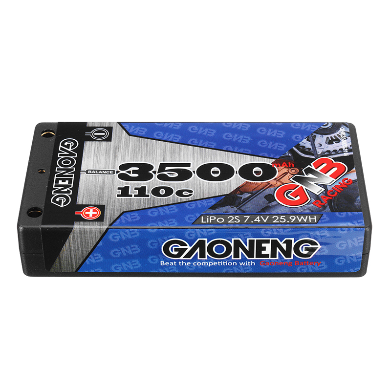 

Gaoneng GNB 7.4V 3500MAH 2S 110C Lipo Battery T Plug For 1/12 RC Car