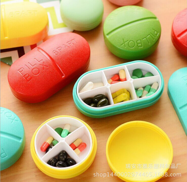 

Portable Box Candy Color Travel Sealed Small Box Creative Compartment Pill Storage Box With Personal Storage