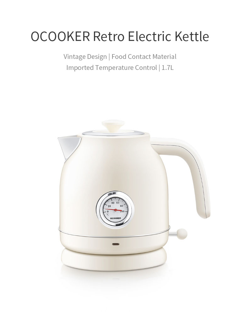 XIAOMI OCOOKER CS-SH01 1.7L / 1800W Retro Electric Kettle with [ Thermometer Display ] Stainless Steel Water Kettle 10