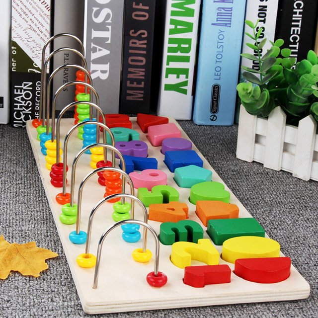 

Children's Wooden Three-in-one Digital Shape Pairing Cognitive Logarithm Early Education Intellectual Hand Grasping Board Puzzle Toy