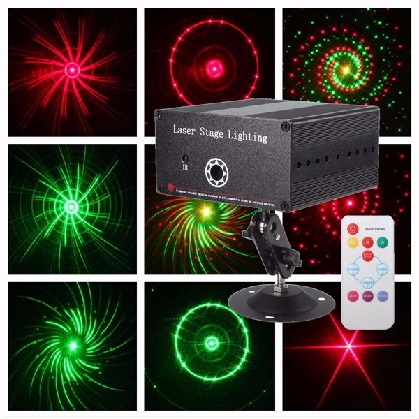 

10W R&G LED Laser Remote Projector Stage Light Xmas Party KTV DJ Disco Lamp
