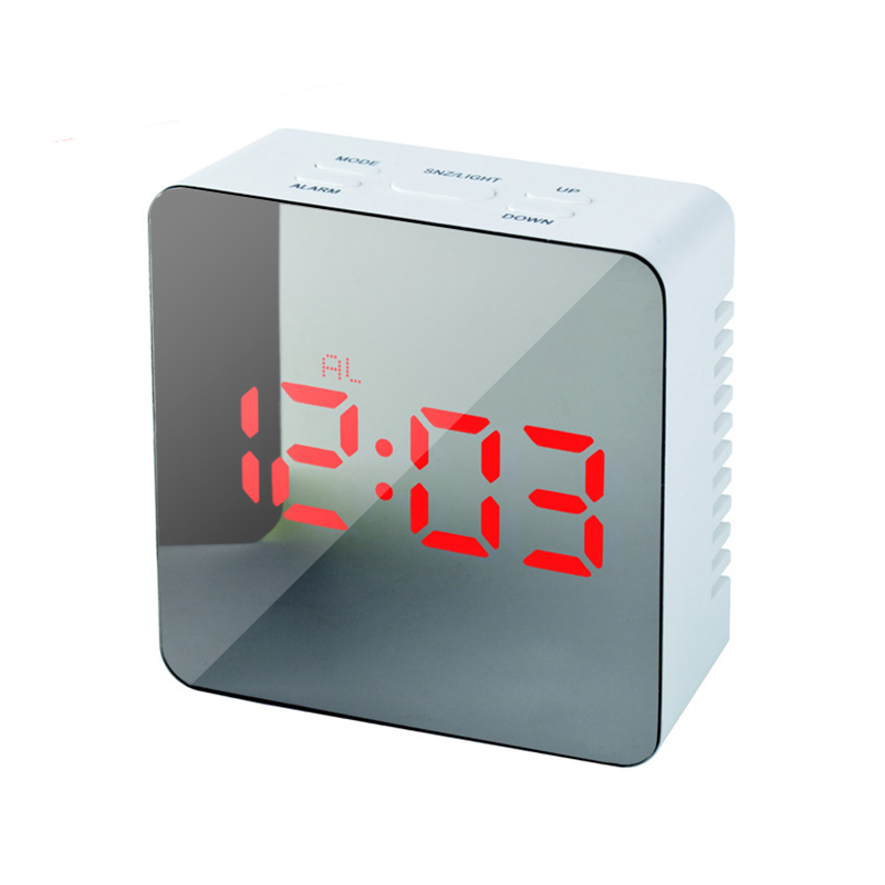 

Loskii HC-29 USB Charging Digital Mirror Cube LED Night Mode Snooze Function Thermometer Alarm Clock