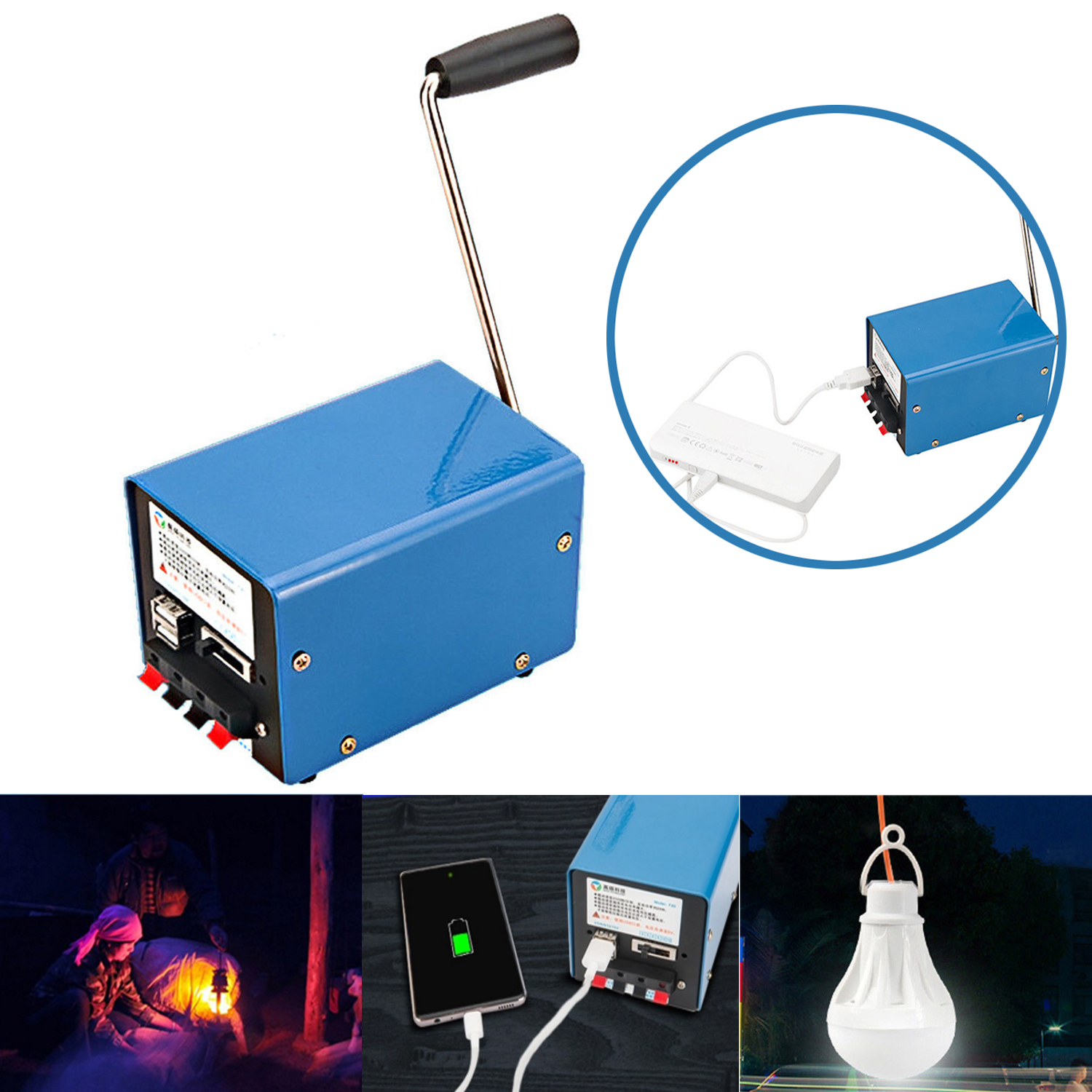 

IPRee® Outdoor 20W Manual Hand Crank Generator DIY USB Electric Dynamo Power Emergency Phone Charger