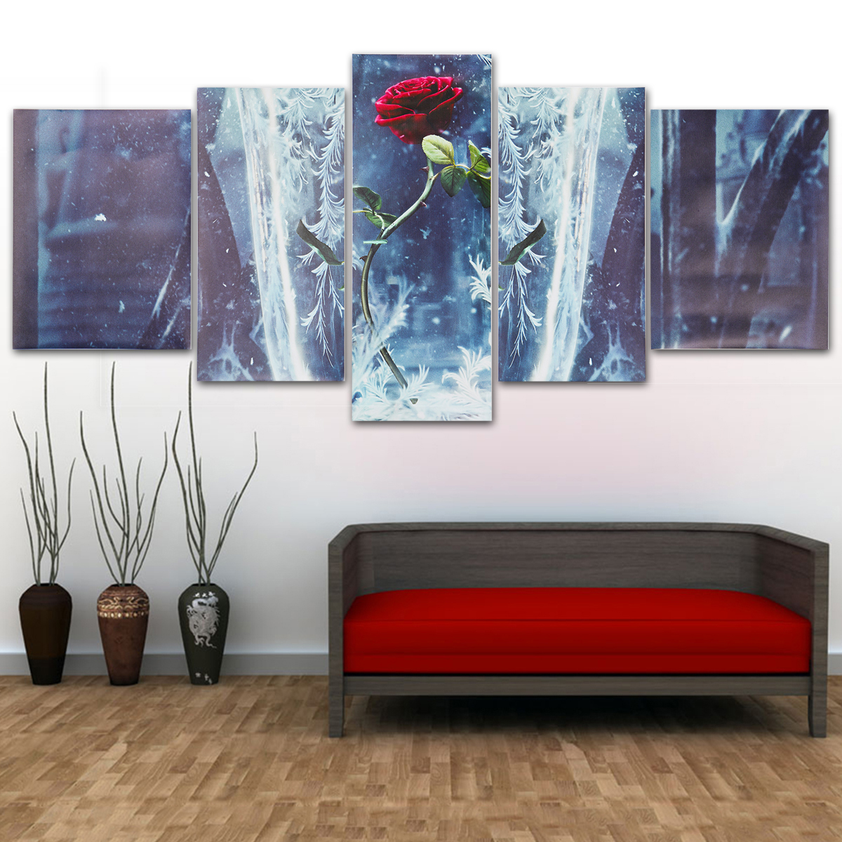 

5Pcs Set Rose Modern Canvas Print Paintings Wall Art Pictures Home Decor Unframed