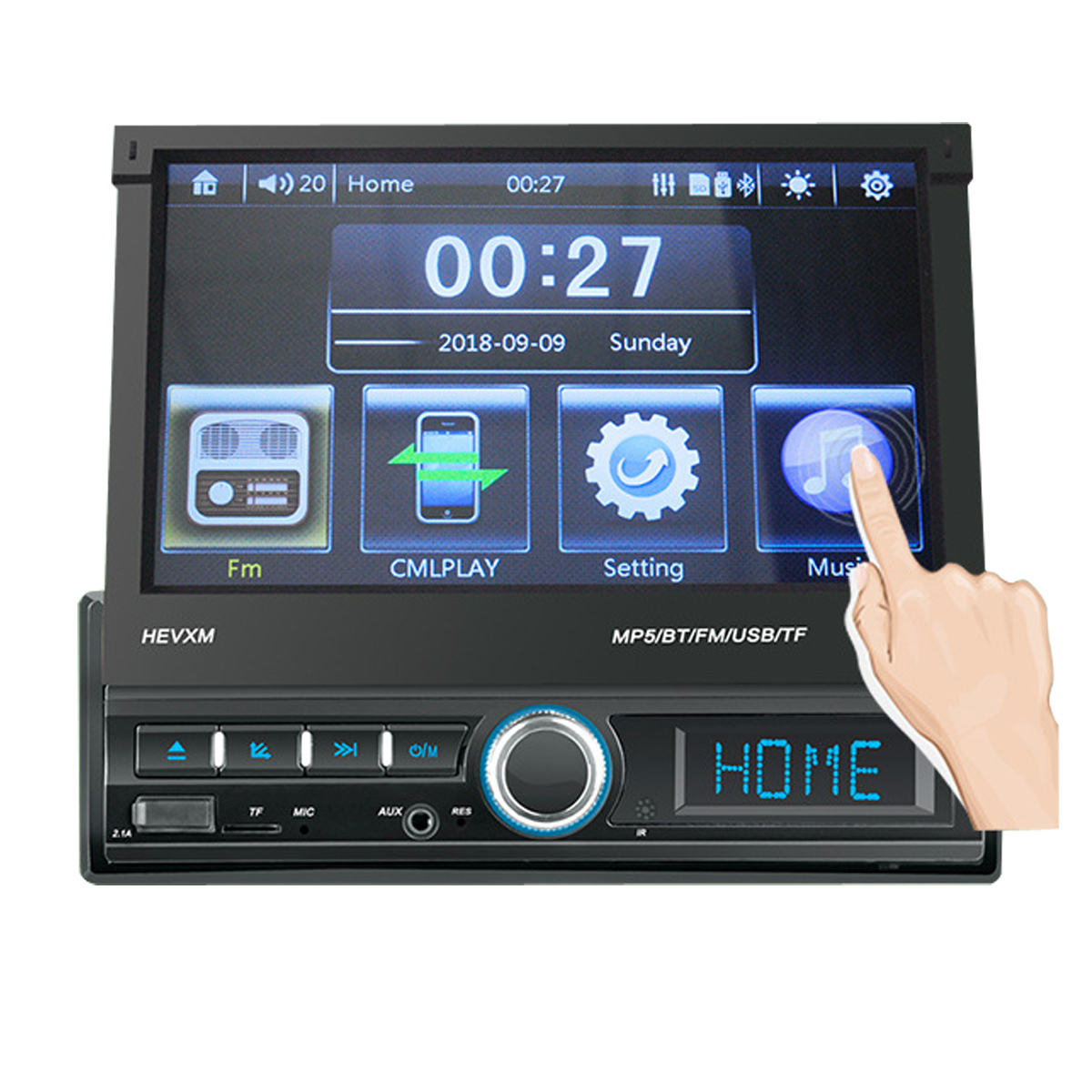 

7 дюймов 1 DIN Авто Стерео Радио Сенсорный экран MP5-плеер Bluetooth FM-USB AUX In Dash
