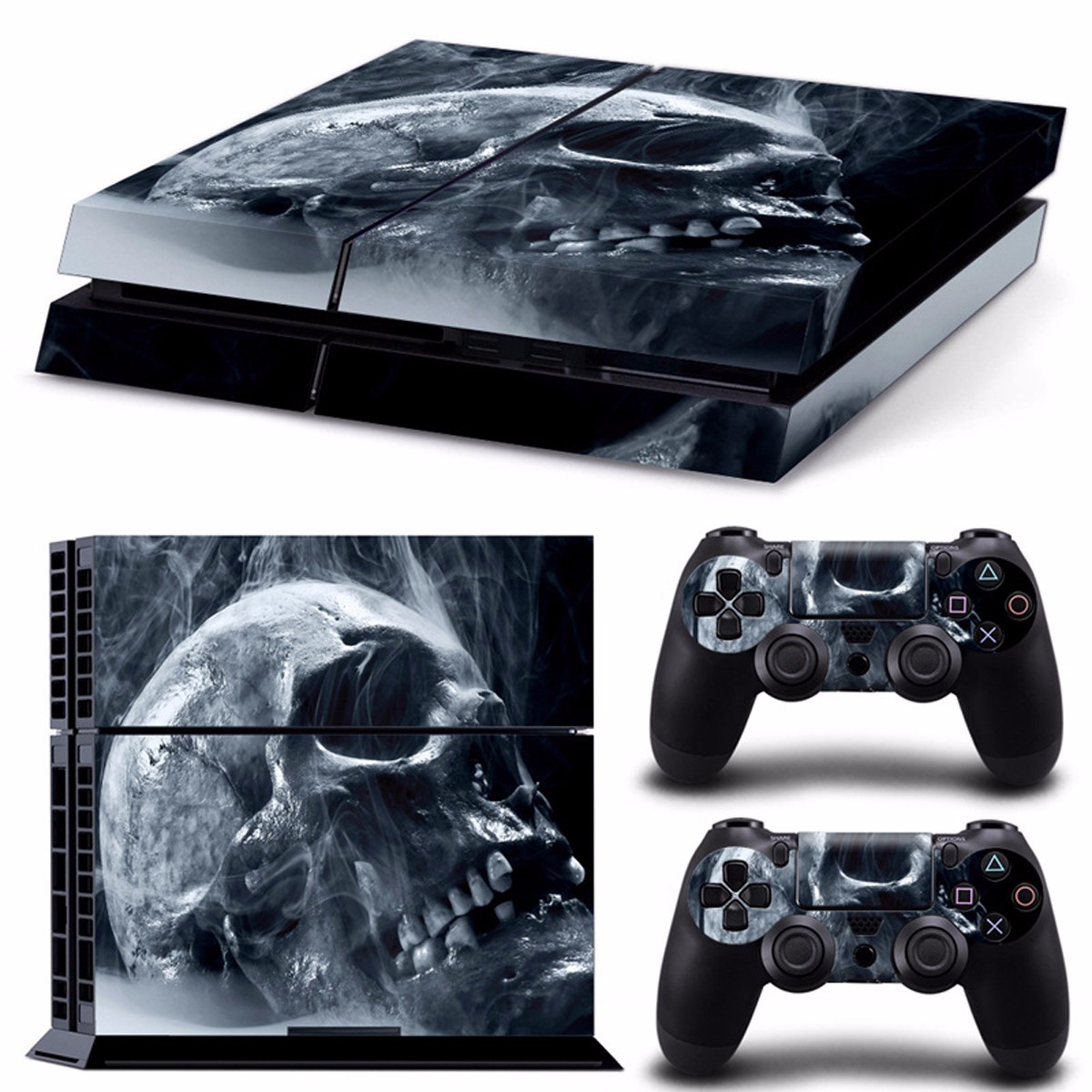 

Skull Skin Style Sticker For PS4 Play Station 4 Console 2 Controllers Vinyl Decal