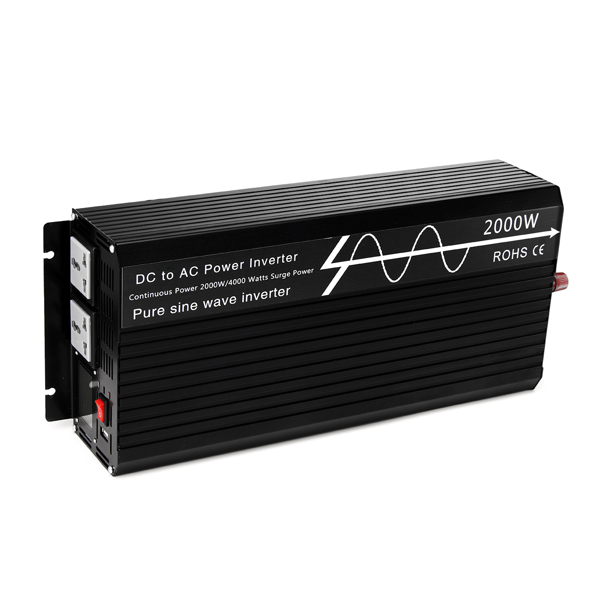

4000W Peak DC 12V/24V/48V to AC 120V Power Inverter Pure Sine Wave Converter With LCD