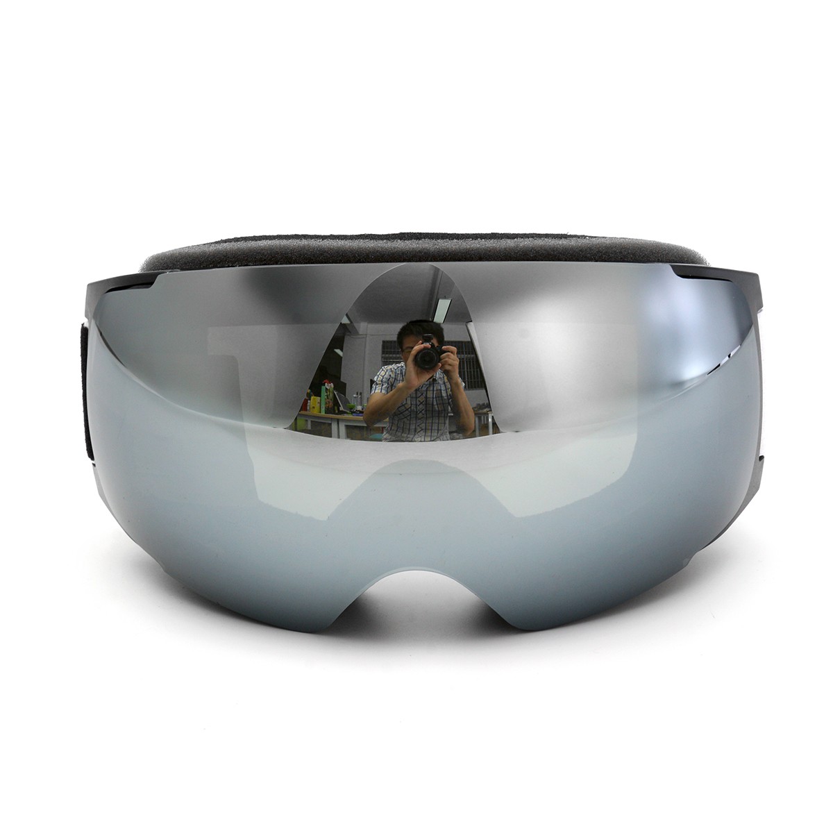 

Лыжные очки УФ-защита Сноуборд Магнит Анти Туман Двойной Объектив Черная рамка