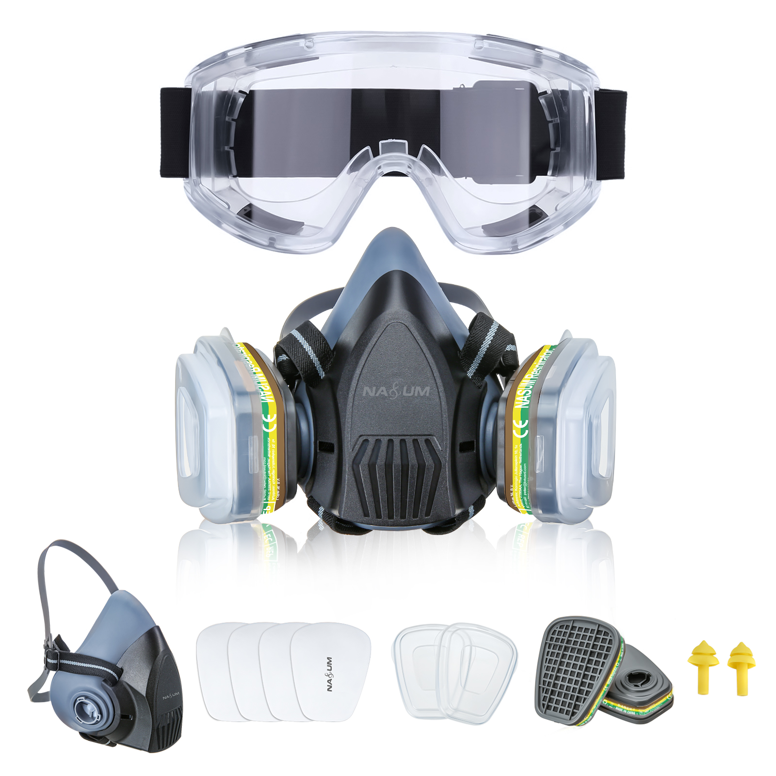Find NASUM 710 Respirator Half Face Cover Dust Mask with Filters for Industry/Spray/Paint/Agriculture for Sale on Gipsybee.com with cryptocurrencies