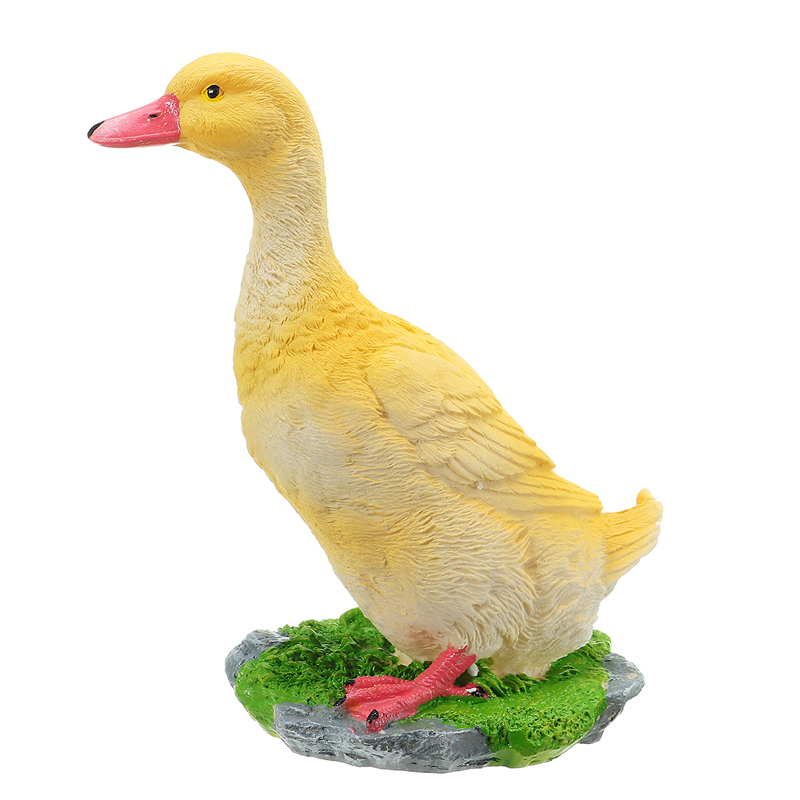 Duck Garden Ornament Resin Metal Patio Farmyard Bird Animal Pond Sculpture Toy 3 