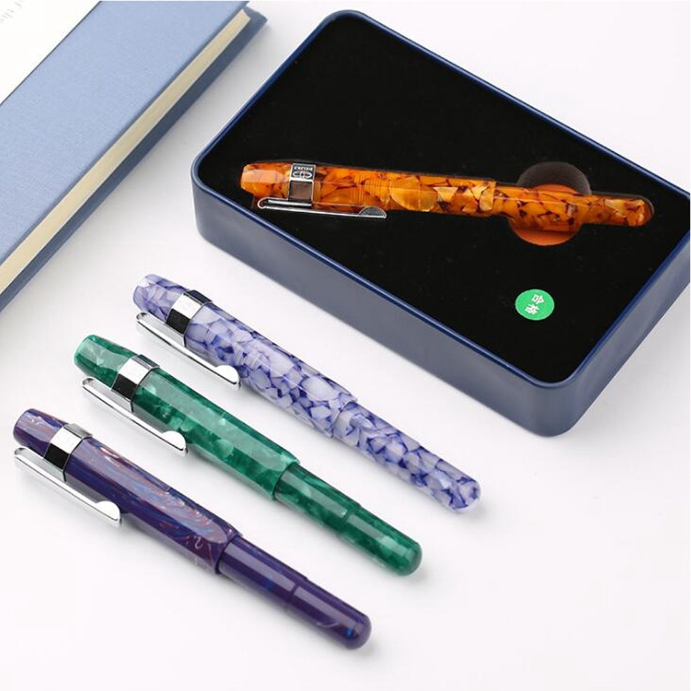 

Delike Resin 0.38mm Iridium Extra Fine Nib Fountain Pen Delicate Travel Short Pen Writing Gift Set