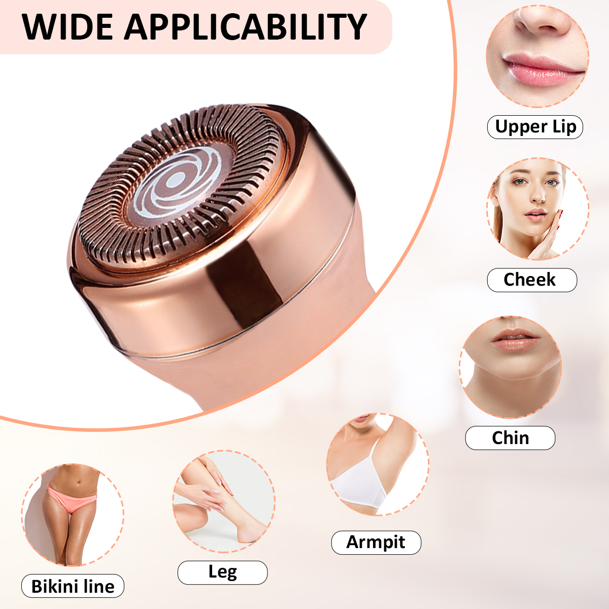 Hapord Eyebrow Hair Remover Hassle-Free Portable Finishing Touch Flawless Brows Removal Razor With Light Battery Included