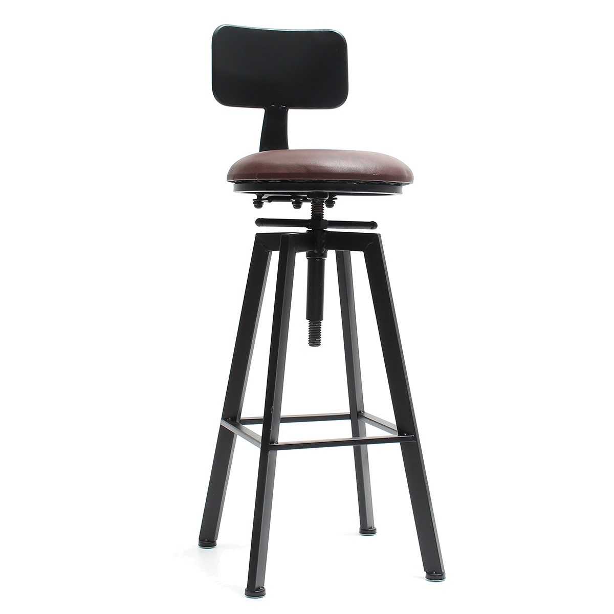 

Adjustable Retro Bar Stool Metal Leather Craft Furniture Rotate Cafe Counter Chair Bar Decorations