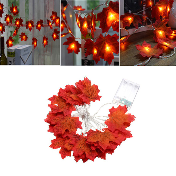 Find Battery Powered 2.3M 20LEDs Warm White Pure White Fall Leaves Indoor Fairy String Light for Party for Sale on Gipsybee.com with cryptocurrencies