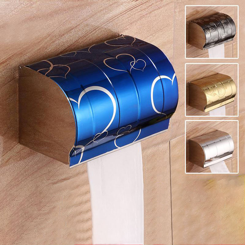 

Toilet Paper Towel Box Stainless Steel Holder Hand Carton Roll No Holes