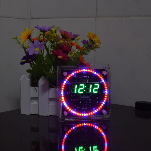 

Geekcreit® Upgrade DIY EC1515B DS1302 Light Control Rotation LED Electronic Clock Kit Size 81x81x2mm