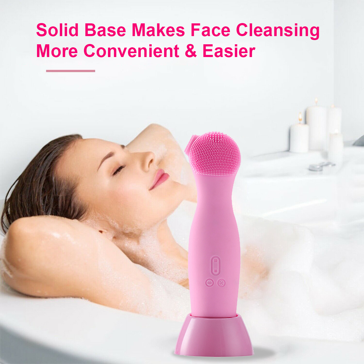 Find Bakeey 4 in 1 Electric Facial Wash Brush Waterproof Silicone Facial Cleanser Cleaner for Sale on Gipsybee.com with cryptocurrencies