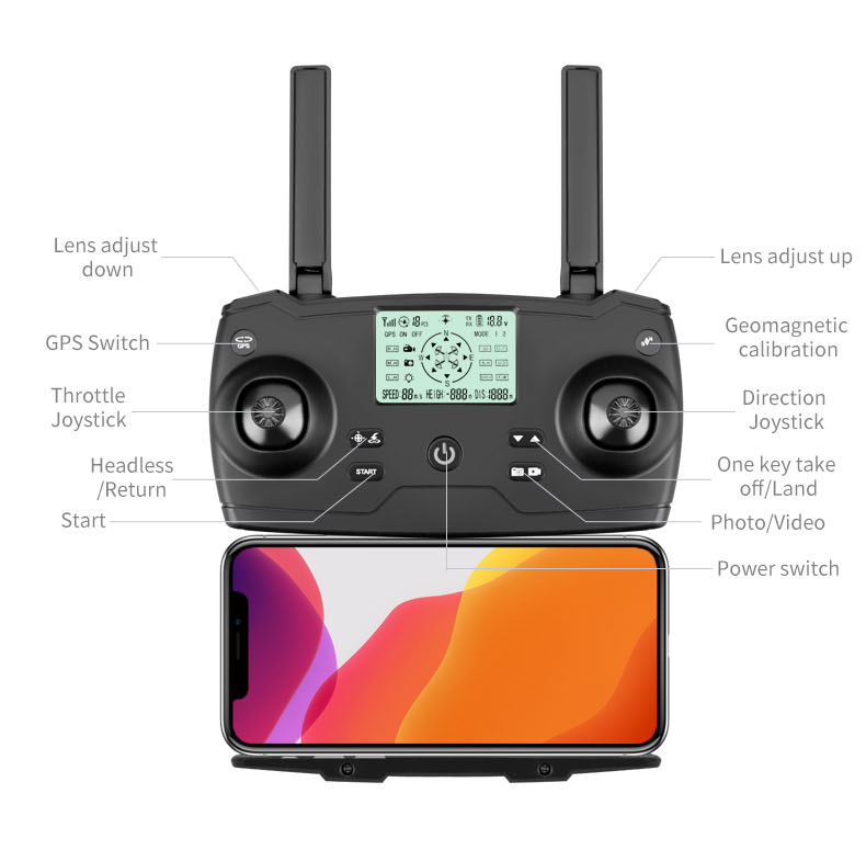 JJRC X17 GPS 5G WiFi FPV with 6K ESC HD Camera 2-Axis Gimbal Optical Flow Positioning Brushless Foldable RC Drone Quadcopter RTF 22