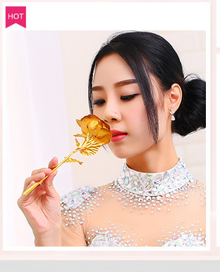 

Hot New Gold Foil Rose Valentine's Day Chinese New Year Simulation Spray Gold Rose Creative Gift