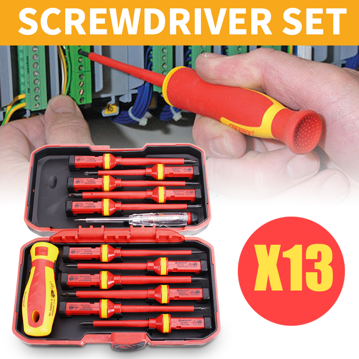 13pcs Electronic Insulated Screwdriver Set