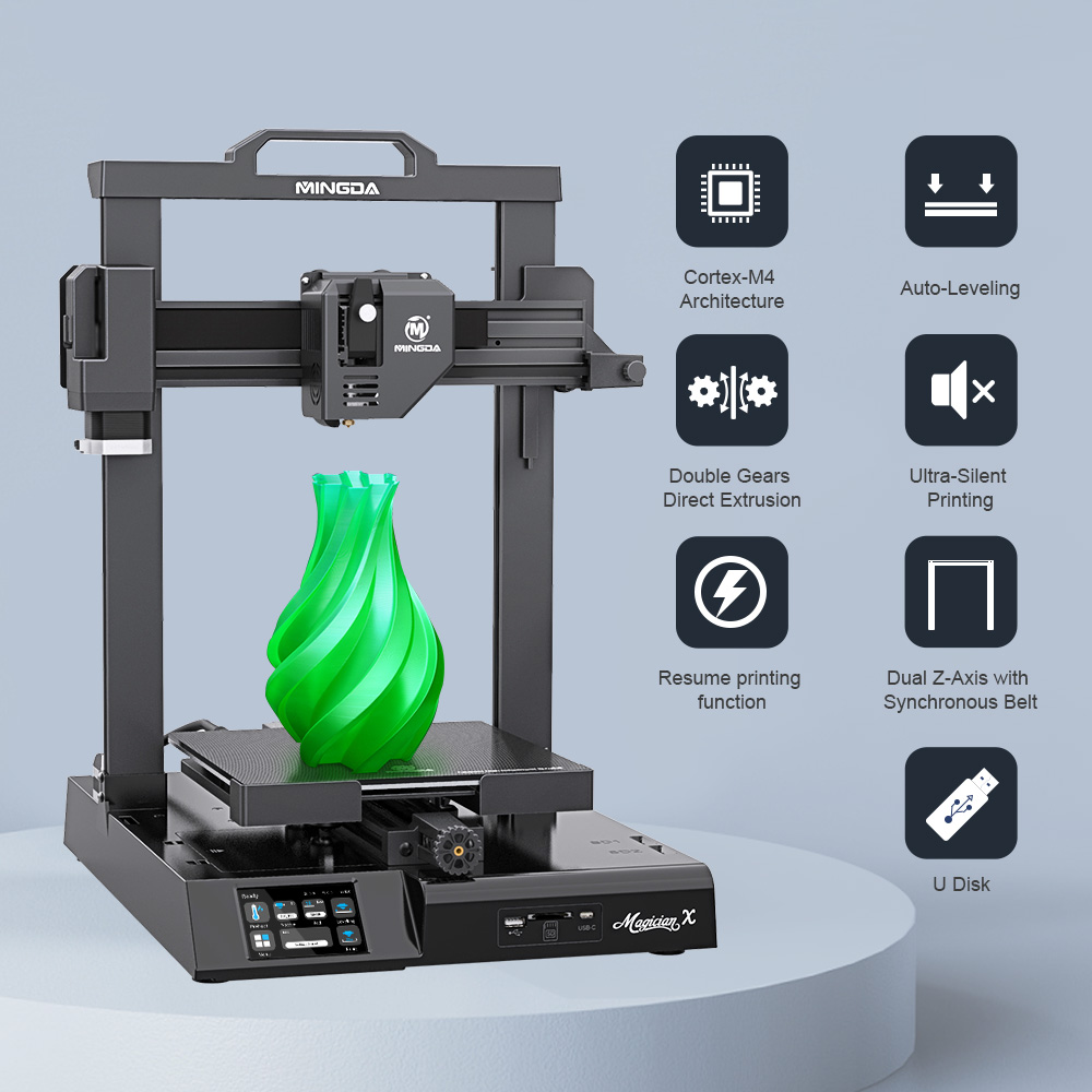 Find MINGDA Magician X 3D Printer 230x230x260mm Printing Size Support One Touch Smart Auto Leveling with TMC Silent Motherboard for Sale on Gipsybee.com with cryptocurrencies