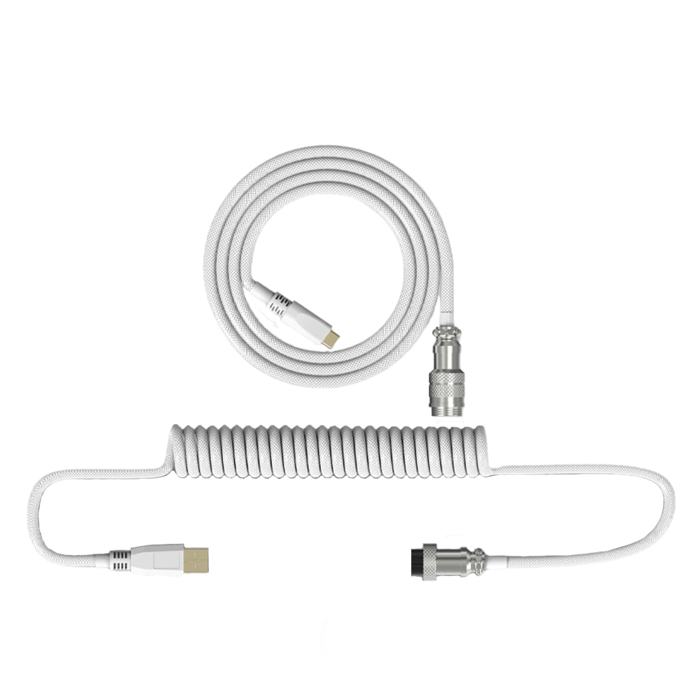 Find 2.2m Mechanical Keyboard Coiled Cable DIY Handmade Woven/TPE Cable with USB Type-C Interface Data Cable for Sale on Gipsybee.com with cryptocurrencies