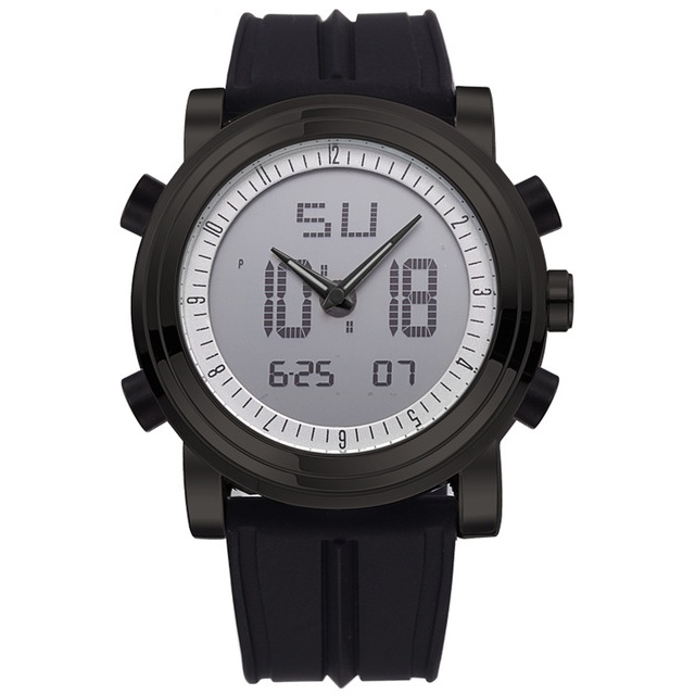

SINOBI 9368 Fashion Men Sport Watch Dual Display Multifunction Silicone Band Digital Analog Watch