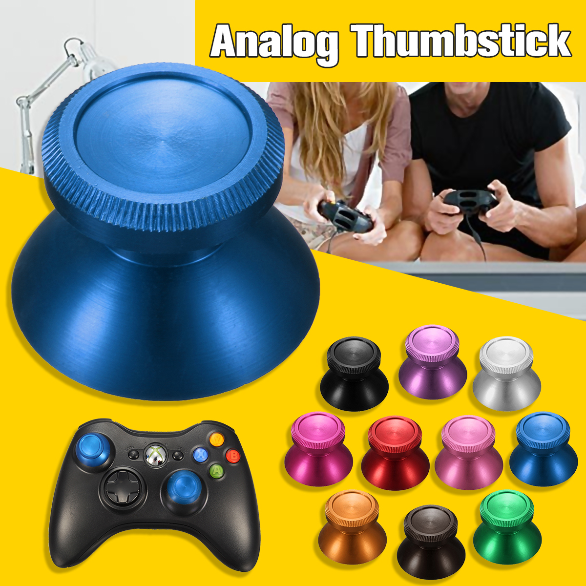 Universal Joystick Aluminum Alloy Mushroom Cap Analog Thumbstick for Xbox One PS4 Dualshock 4 Gamepad Game Controller 16