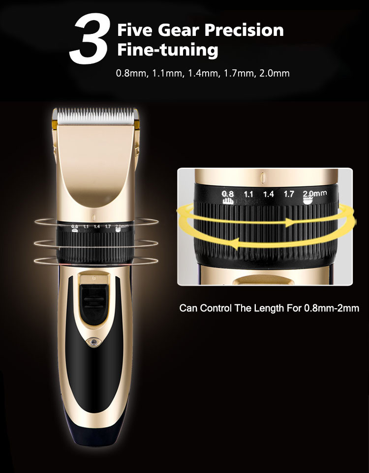 Y.F.M® Rechargeable Men Electric Hair Clipper Trimmer Beard Shaver 110-240V Haircut Ceramic Blade