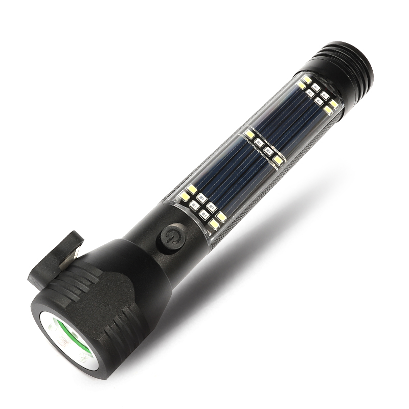 

XANES TM-219 T6 800LM 7Modes Red & White Light USB & Solar Rechargeable Magnetic Head Warning Device Tail LED Flashlight