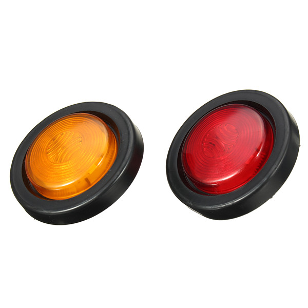 

Round 6 LED Red Yellow Light Side Marker Truck Trailer Clearance Grommet Lamp