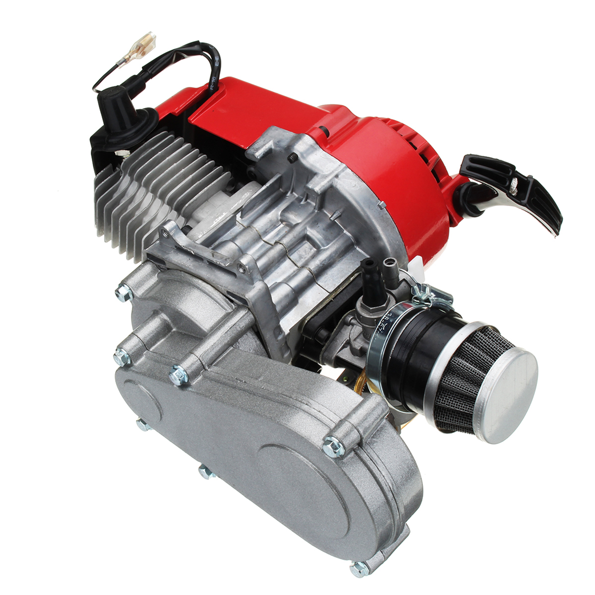 49cc Engine 2-Stroke Pull Start with Transmission For Mini Moto Dirt Bike Red 12