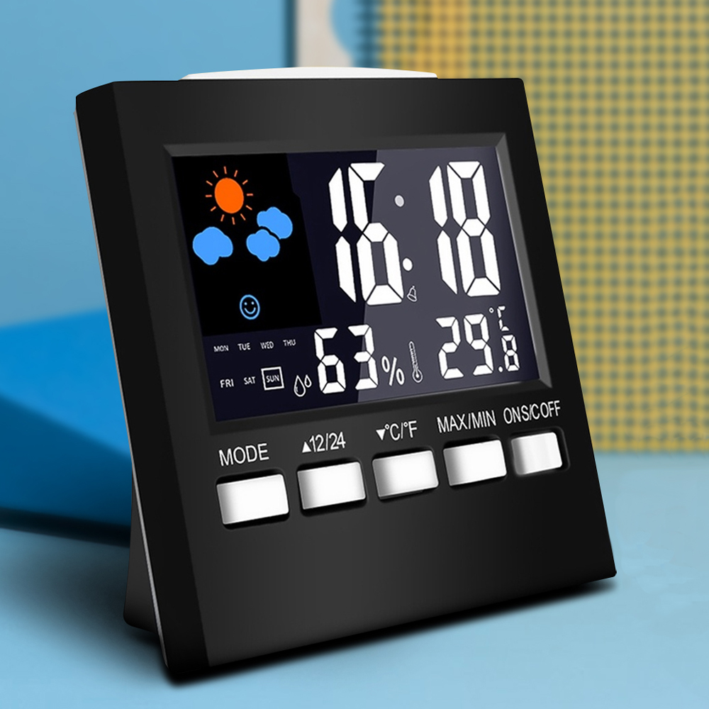 

HTC-1 LCD Digital Hygrometer Thermometer Temperature Humidity Meter Room Indoor Clock